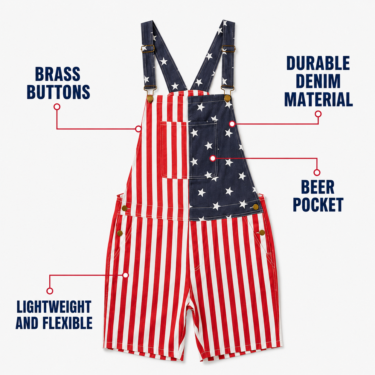 The All American Flag Overalls